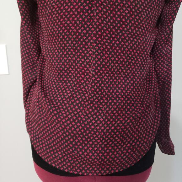 Halogen Black & Pink Long Sleeve 1/4 Zip Front Top Small - Picture 8 of 12